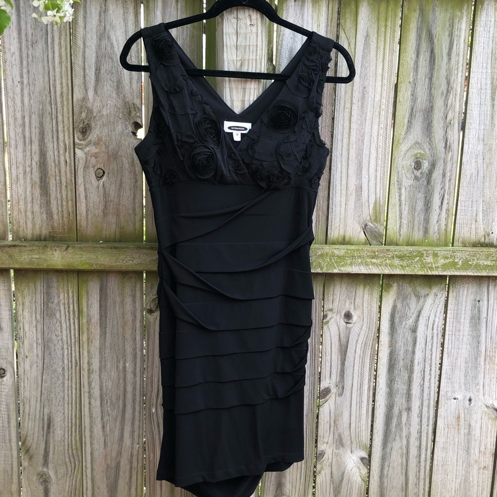 Rose detail cocktail dress